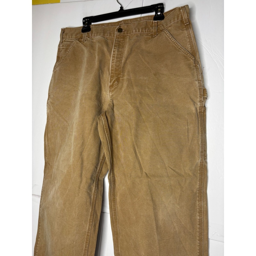 Carhartt B11 BRN Mens‎ Brown Washed Duck Canvas Dungaree Carpenter Pants 38x30 - Picture 5 of 6